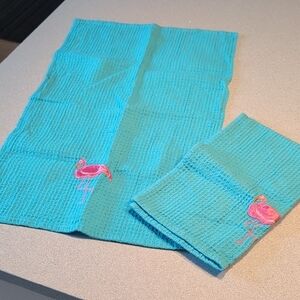 Vibrant Aqua Flamingo Kids Shorts